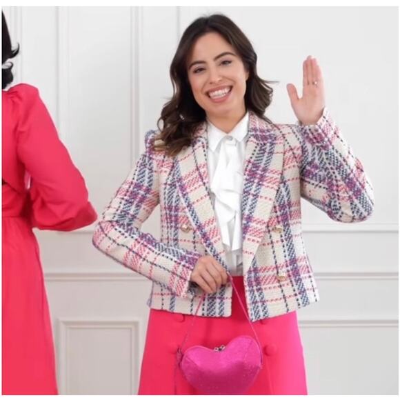 ZARA PEARL BUTTON TEXTURED JACKET MULTICOLORED - Picture 6 of 14